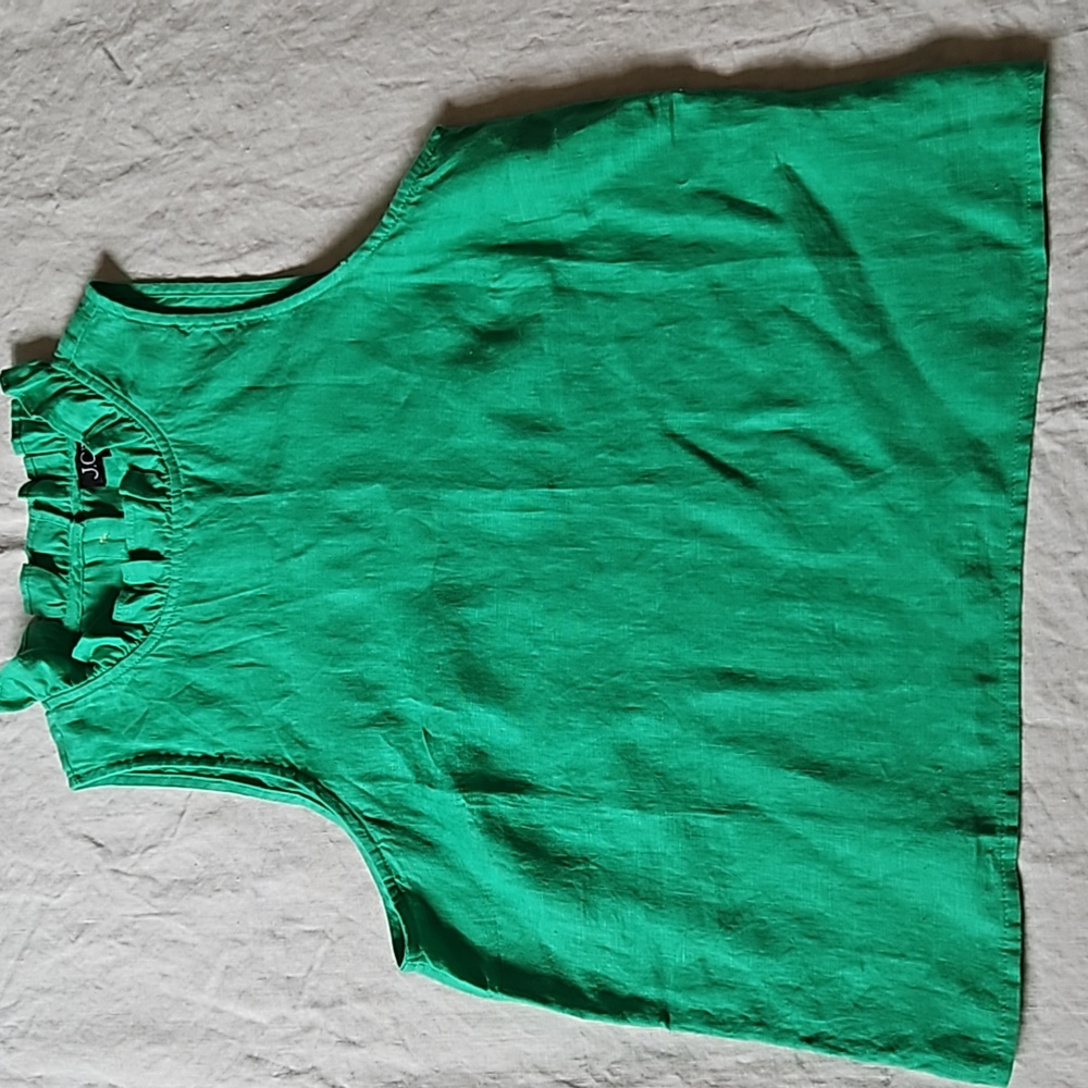 J.crew linen green sleeveless tank top size small - Picture 5 of 12